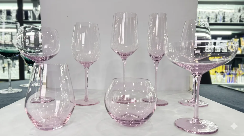 One glass melt used across multiple shapes, showing colour variation