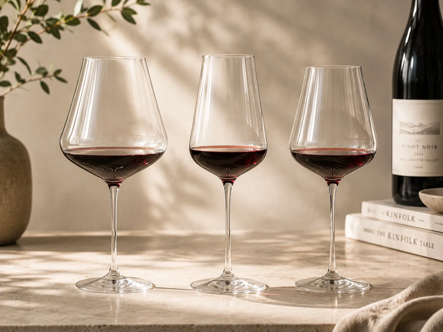 Lightweight clear glassware with refined silhouettes