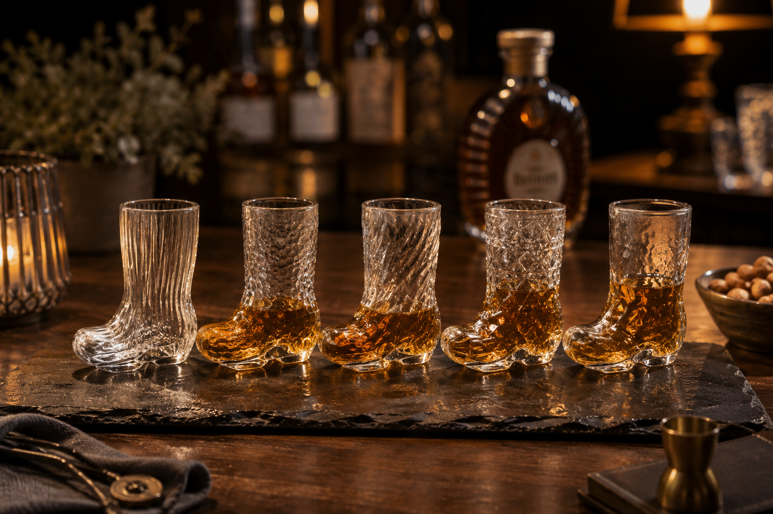 Textured tasting and spirits glasses