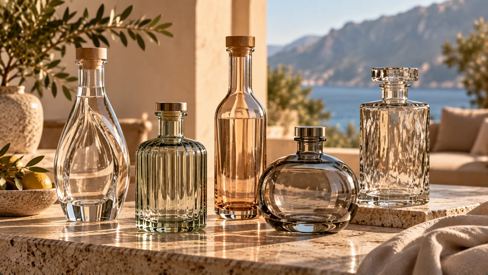 Glass beverage bottle