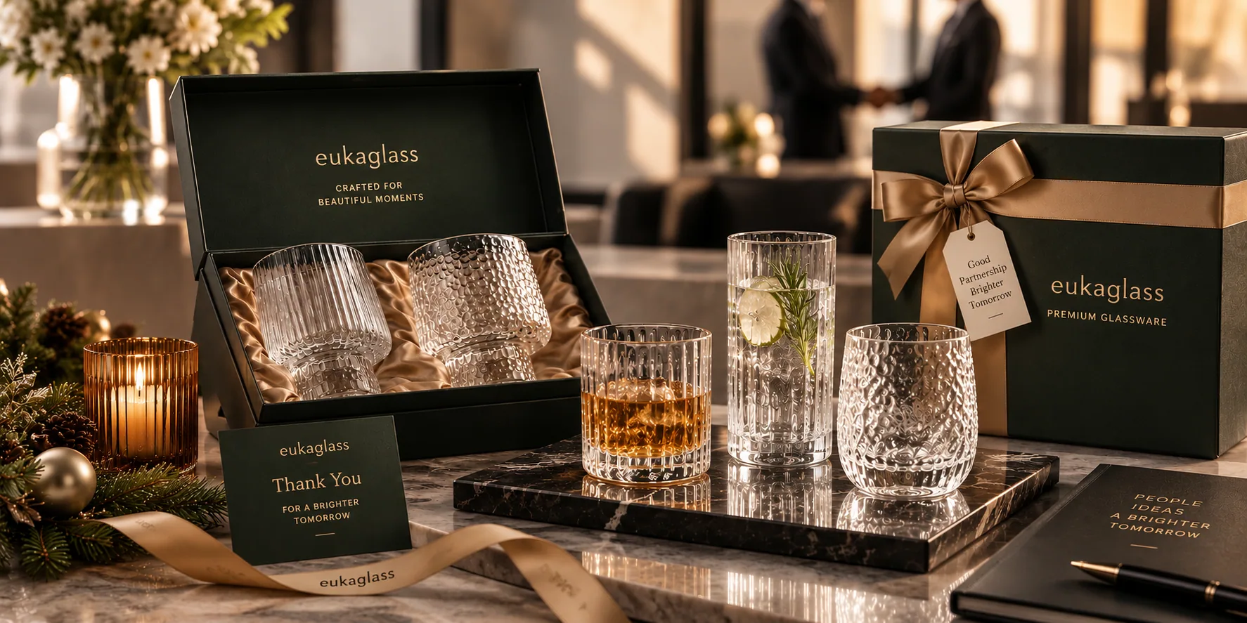 Premium branded gift presentation with refined packaging
