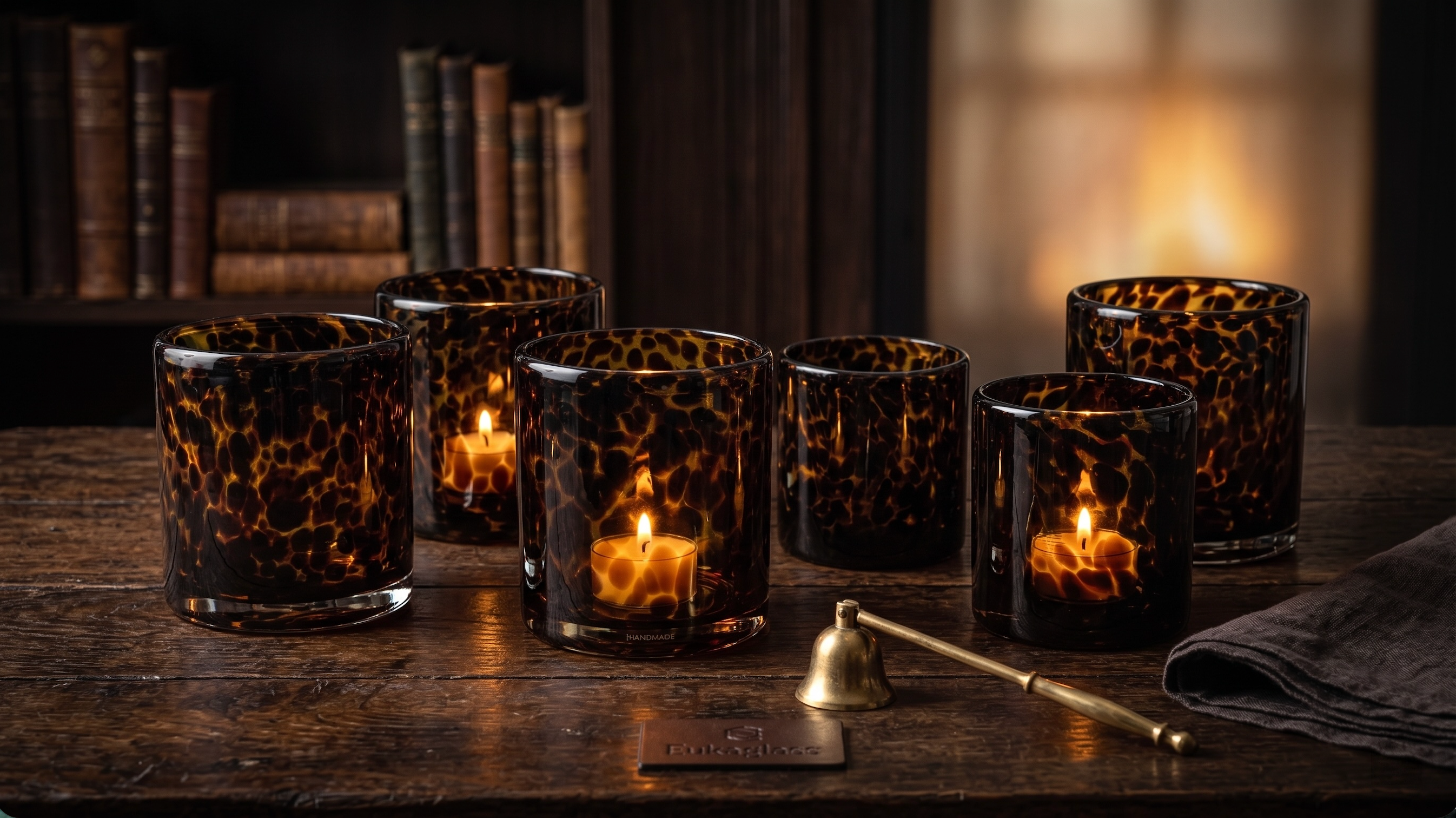 Decorative glass candle holder