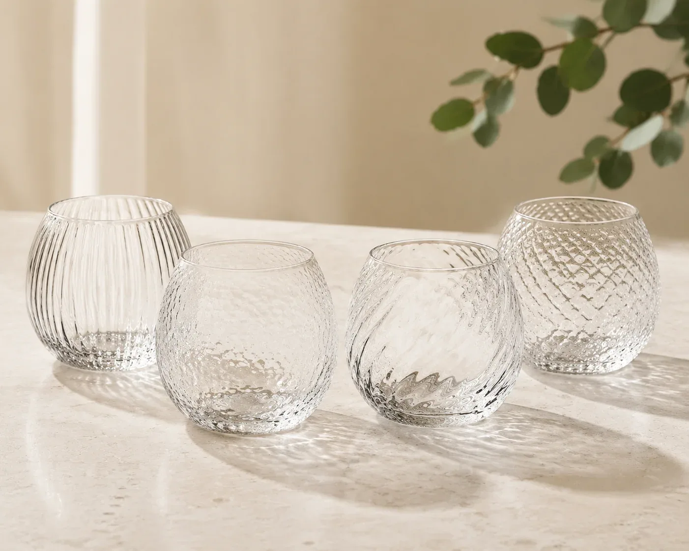 Textured glassware